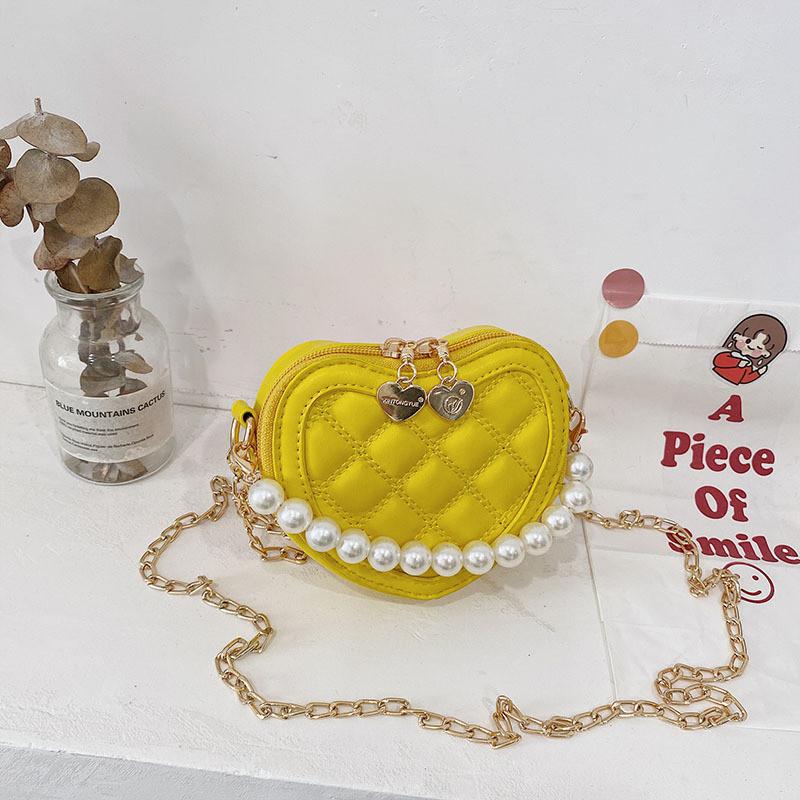 Adorable Heart-shaped Mini Crossbody Bag For Kids With Stylish Pearl Handle In Various Colors