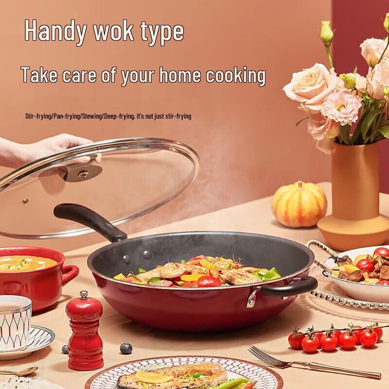 Supor 34cm Non-stick Flat-Bottom Stir-Fry Wok