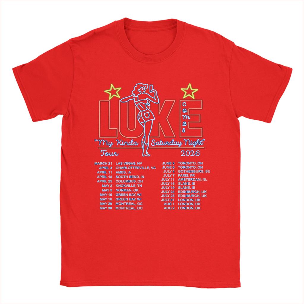 Unisexs Luke Combs My Kinda Saturday Night Tour T Shirts Cotton Tops Summer Funny ShortSleeve T Shirt O Neck Fashion Print Tshirt