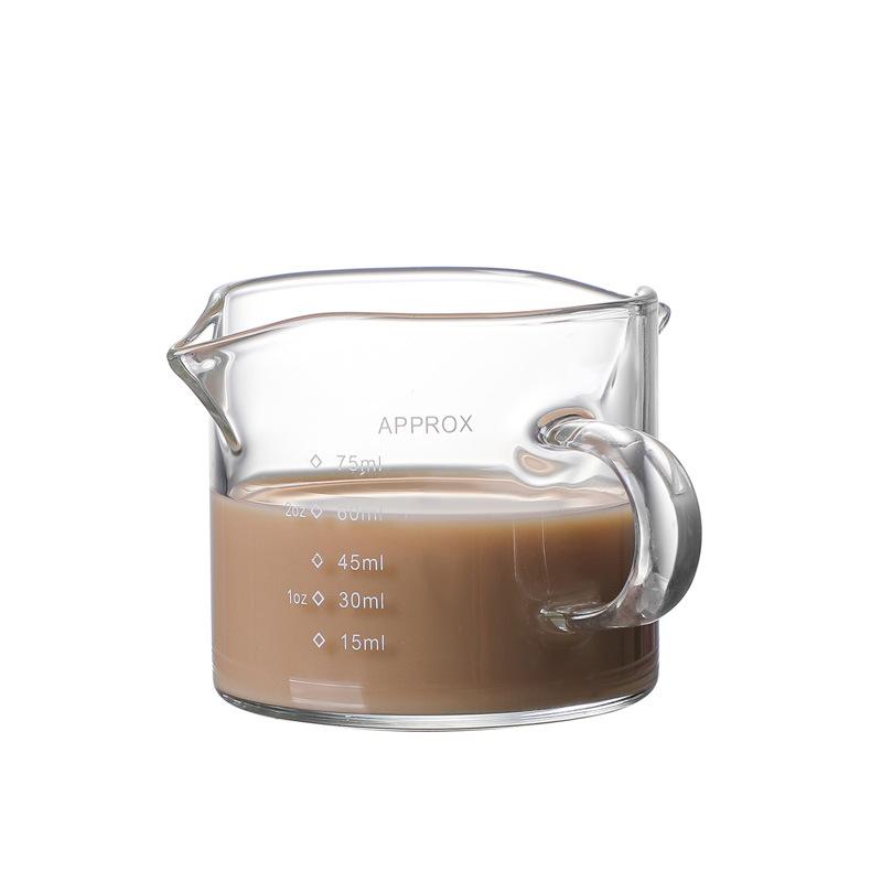 

75/150ML Glass Measuring Cup With Handle Espresso Milk Cup Kitchen Mug With Scale Accurate Container For Cooking Baking Barista