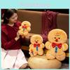 Gingerbread Man Christmas Plush Rabbit Toy Stuffed Animal Doll Xmas Decor Home