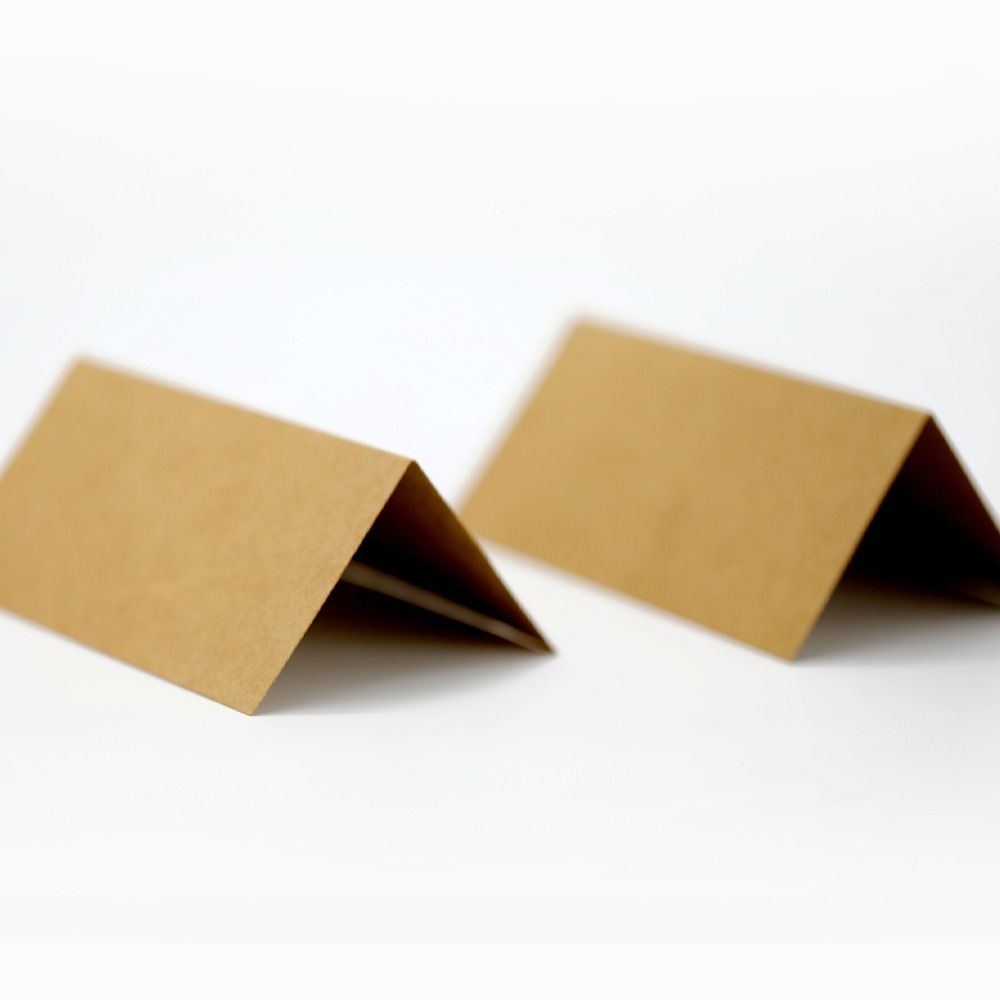10pcs Vintage Wedding Place Cards Kraft Paper Folded Name Seat Card Blank Elegant Table Place Cards Bridal Shower