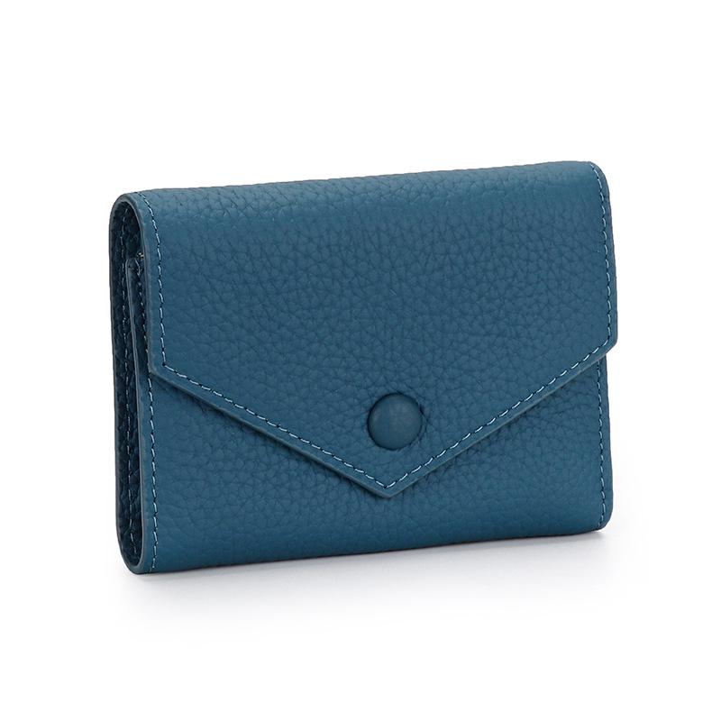 2024 New Women Wallets Genuine Leather Short Wallet First Layer of Cowhide Billfold For Ladies Trifold Envelope Coin Purse