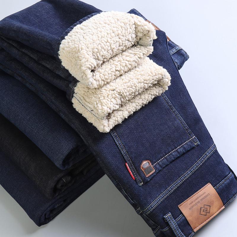 

Men s Winter Extra Thick Fleece Lined Lambswool Jeans - High Waist, Loose Fit, Warm Casual Trousers Size 28 (Waist 2 1 )