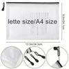 36/24/12pcs A4 Clear Mesh Zipper Pouch Bags, For Organization, Board Game, Puzzles, Office Supplies, Schools And Travel