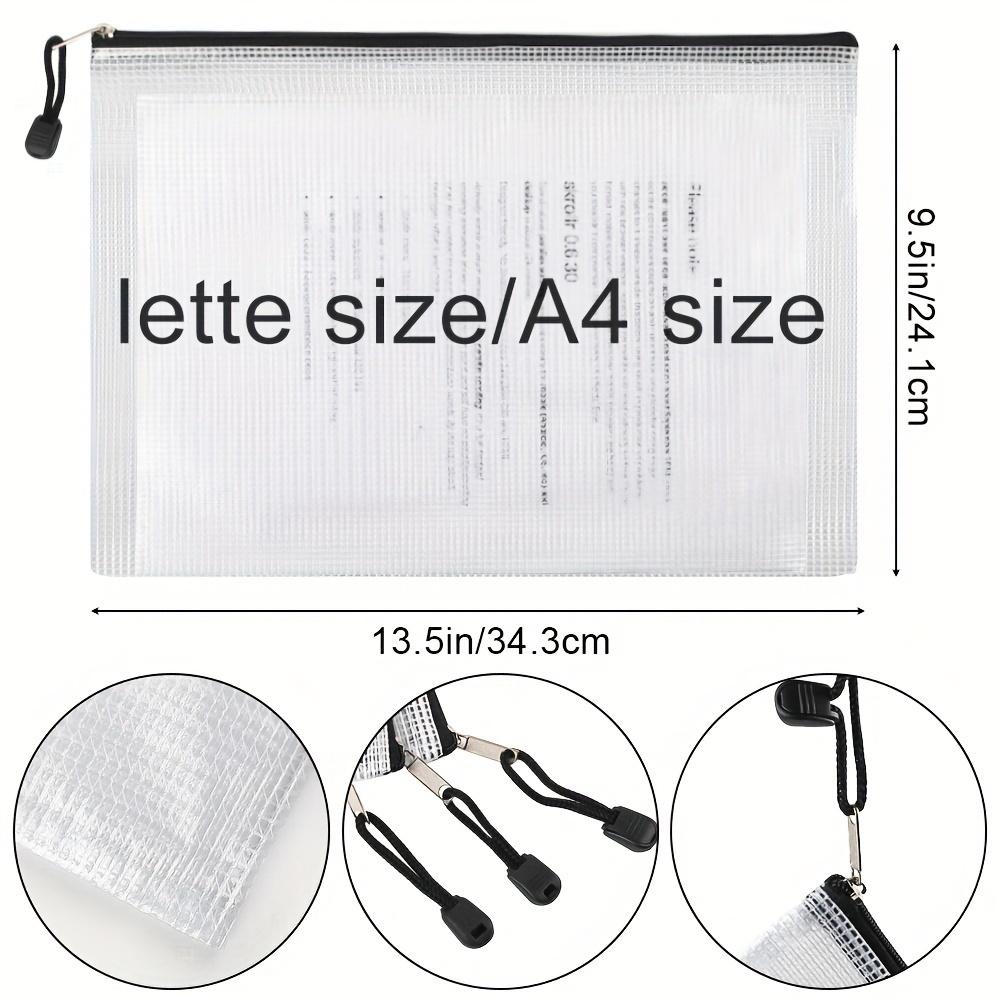 36/24/12pcs A4 Clear Mesh Zipper Pouch Bags, For Organization, Board Game, Puzzles, Office Supplies, Schools And Travel