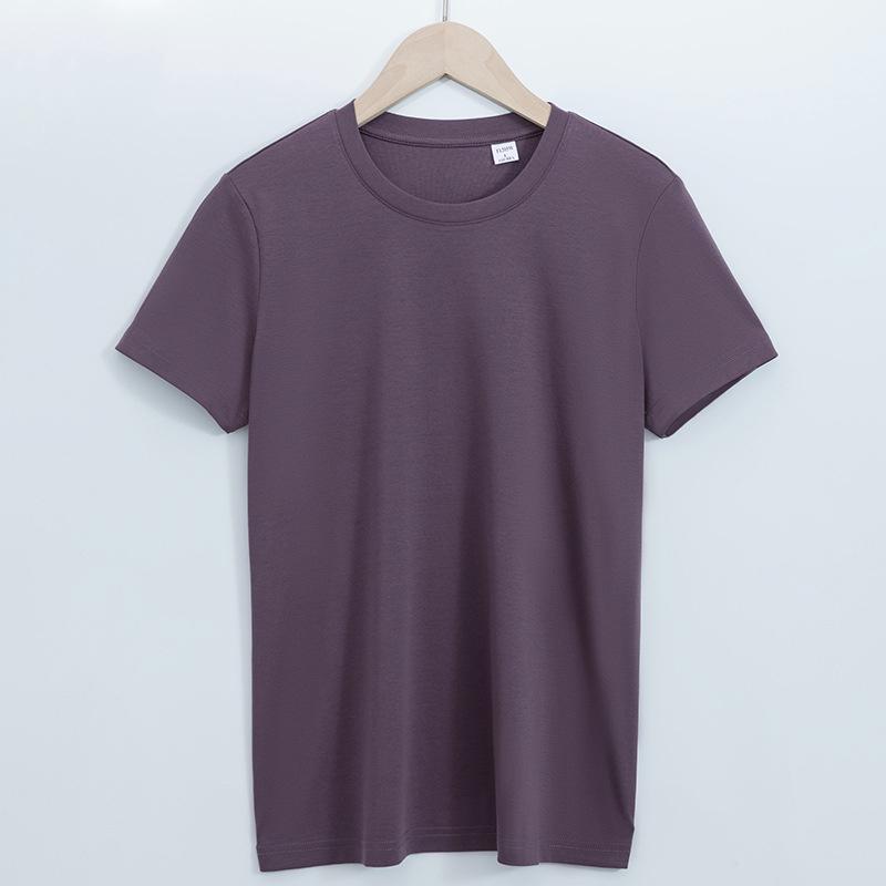 2026 High-Quality Double-Sided Liquid Ammonia Mercerized Cotton T-Shirt for Women, Summer Pure Cotton Versatile Round Neck Short Sleeve