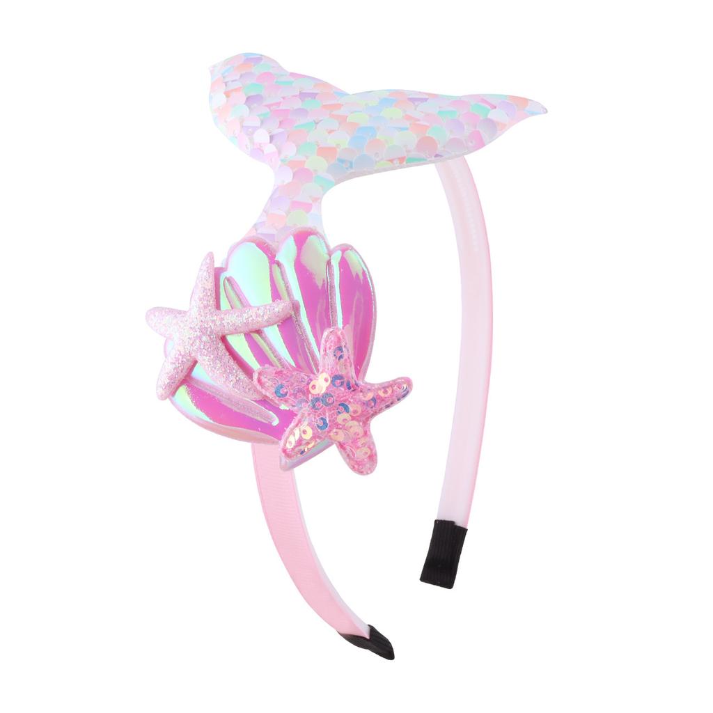 Mermaid Headbands for Girls Fish Tail Hair Band for Women White Headbands Seashell Ocean Mermaid Party Decorations Gifts