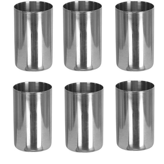 

@ Indian Traditional Stainless Steel Glass 300ml For Water Set of 6