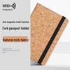 Cork RFID Anti-Magnetic Passport Holder with Card Slot and Luggage Tag