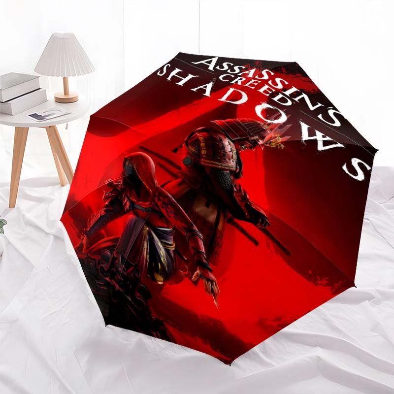 1pc Assassin's Creed Umbrella, Sun Protection, And UV Shielding. It Has Eight Sturdy Ribs for Outdoor Use And Perfect As a Holiday Gift