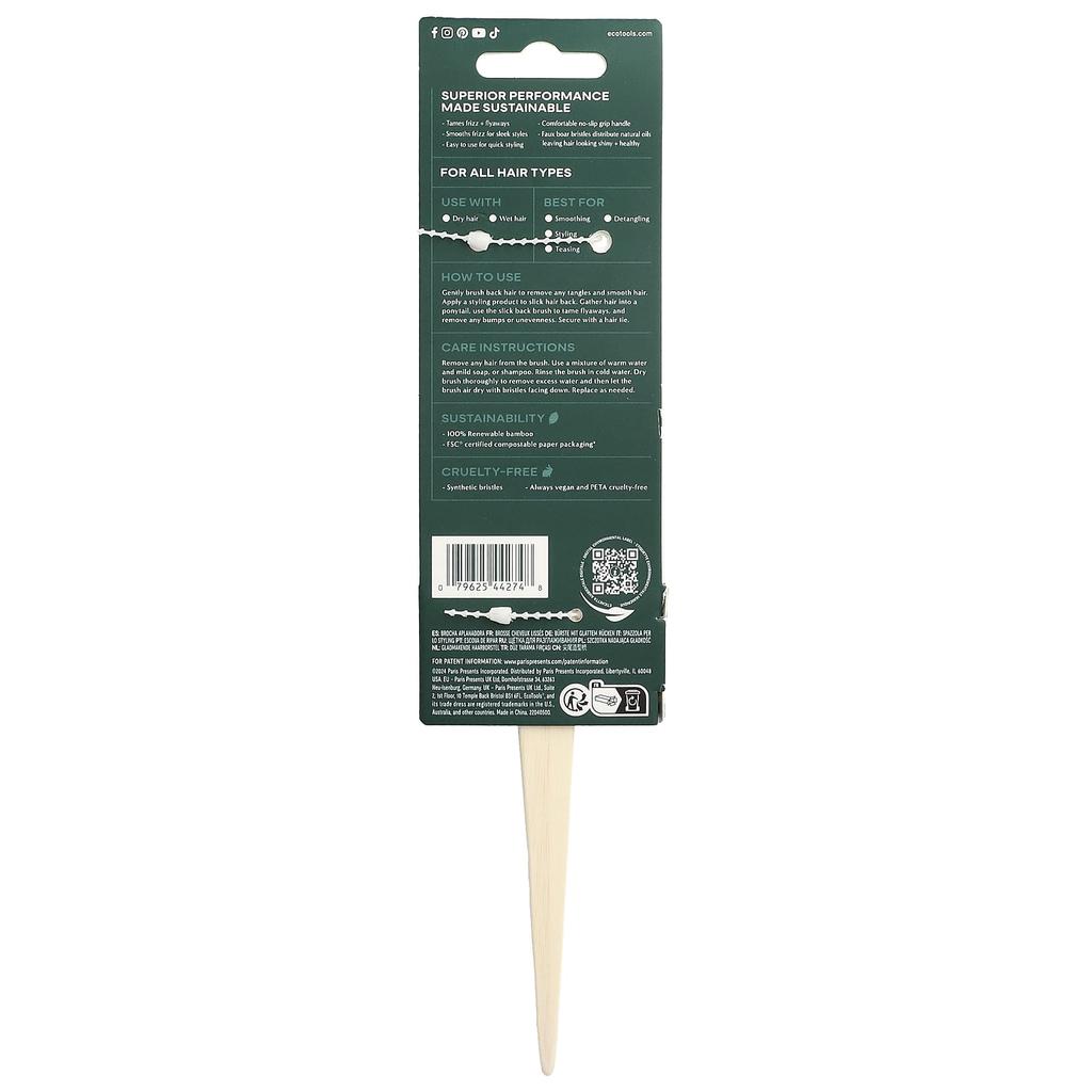 ecotools Slick Back Brush, All Hair Types, 1 Brush