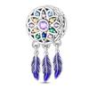 100% 925 Silver Best Wishes Shiny Dreamcatcher Net Series Charms Beads Fit 3mm Bracelets DIY Gift Fine Jewelry