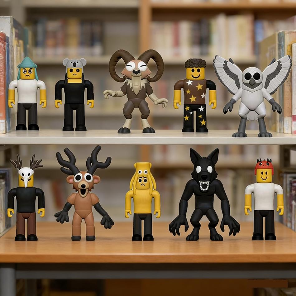 Gift Nights in The Forest blind box Figures Figurine Owl Goat Wolf Deer 99 Nights in The Forest Figurine Plastic Toy Gift