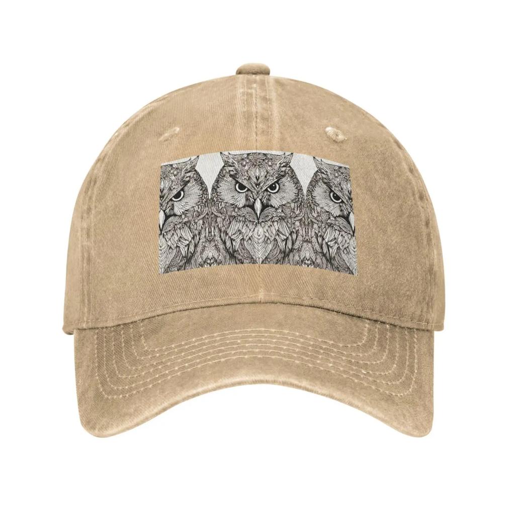 Owls Birds Baseball Cap Adjustable Twill Bulk with Ponytail Hole Washed Dad Hat for Men Women