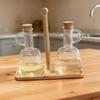 Wooden Stand Liquid Seasoning Bottle Sealed Storage Condiment Dispenser  Restaurant