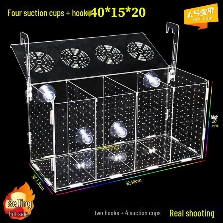 Acrylic Fish Tank Isolation & Hatching Box - Multi-Grid Breeding Container for Aquarium Fry