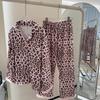 1011 New Leopard Print Island Velvet Pajamas Women's Autumn and Winter Warm Thickened Long-sleeved Trousers Loungewear Set
