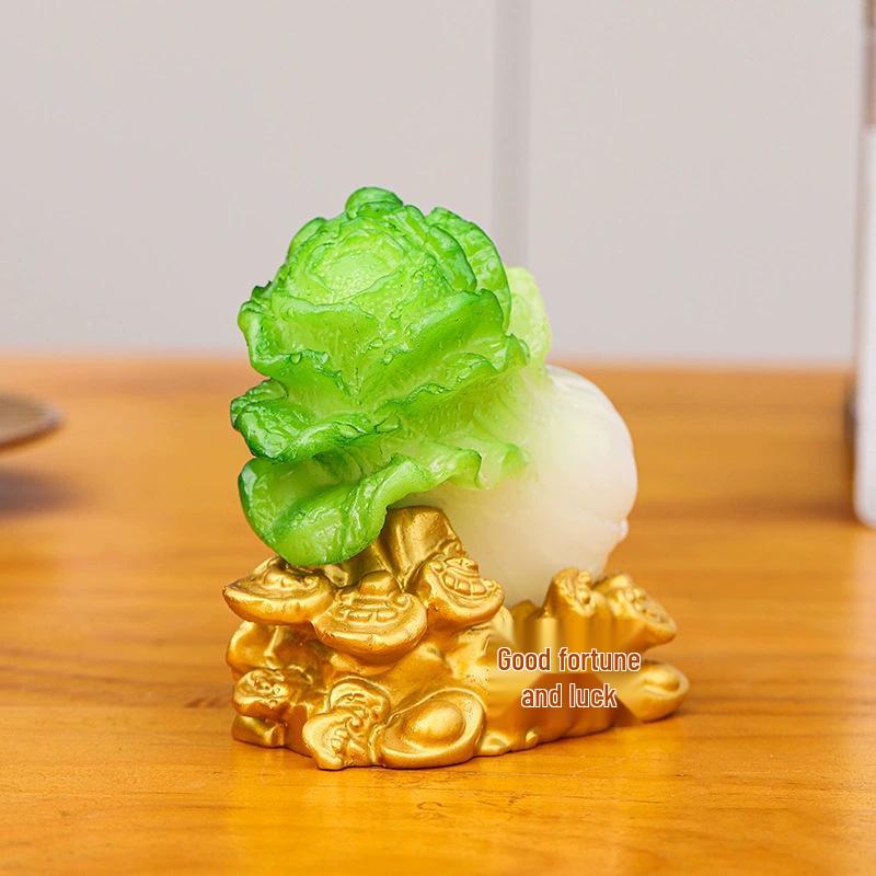 Fortune Cabbage Resin Ornament for Home and Car Decoration - Creative Gift