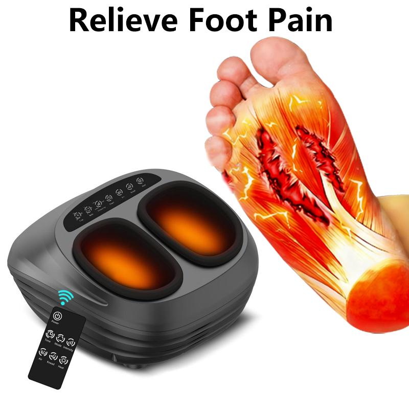 Fotmassasjeapparat, Shiatsu fotmassasje med varmefunksjon, elting, rulling og luftkompresjon, opp til herreskostørrelse 46, fjernkontroll.