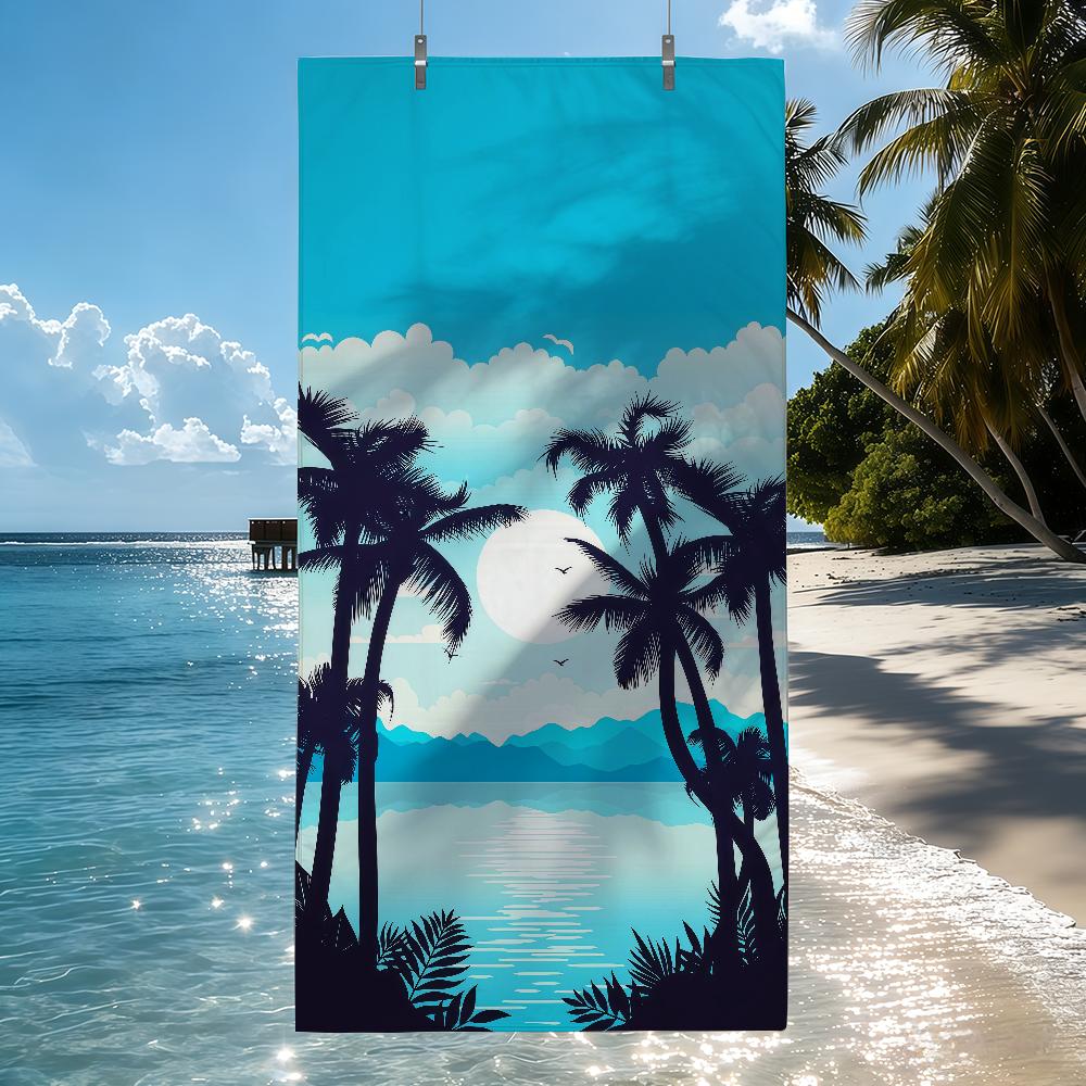 Fashion Palm Tree Pattern Towel Quick Drying Beach Towels Are Suitable For Swimming Pools Camping Yoga And The Gym