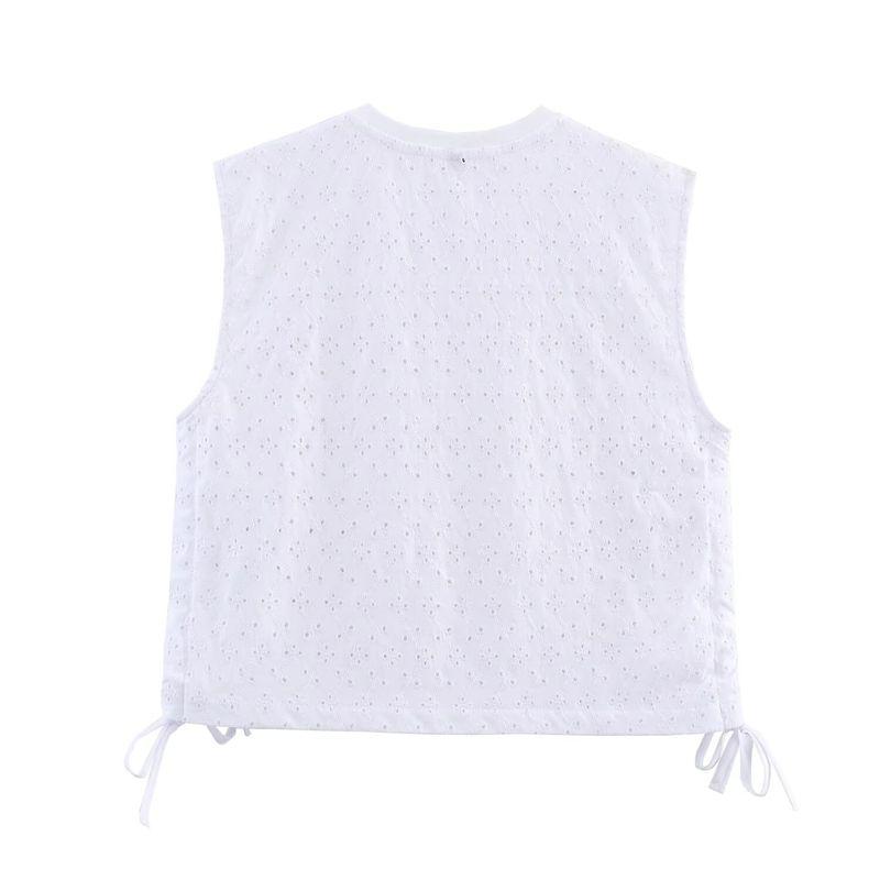 Zab Autumn New Women Clothes Western Style French Style Design Hollow Embroidery Top 4174379