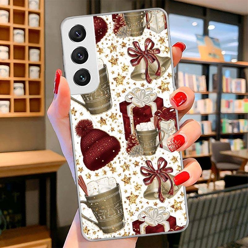 Winter Coffee Christmas Cover Phone Case For Samsung Galaxy S26 S25 Edge S24 Ultra S23 S22 Plus S21 S20 FE Soft Fundas Shell Gal