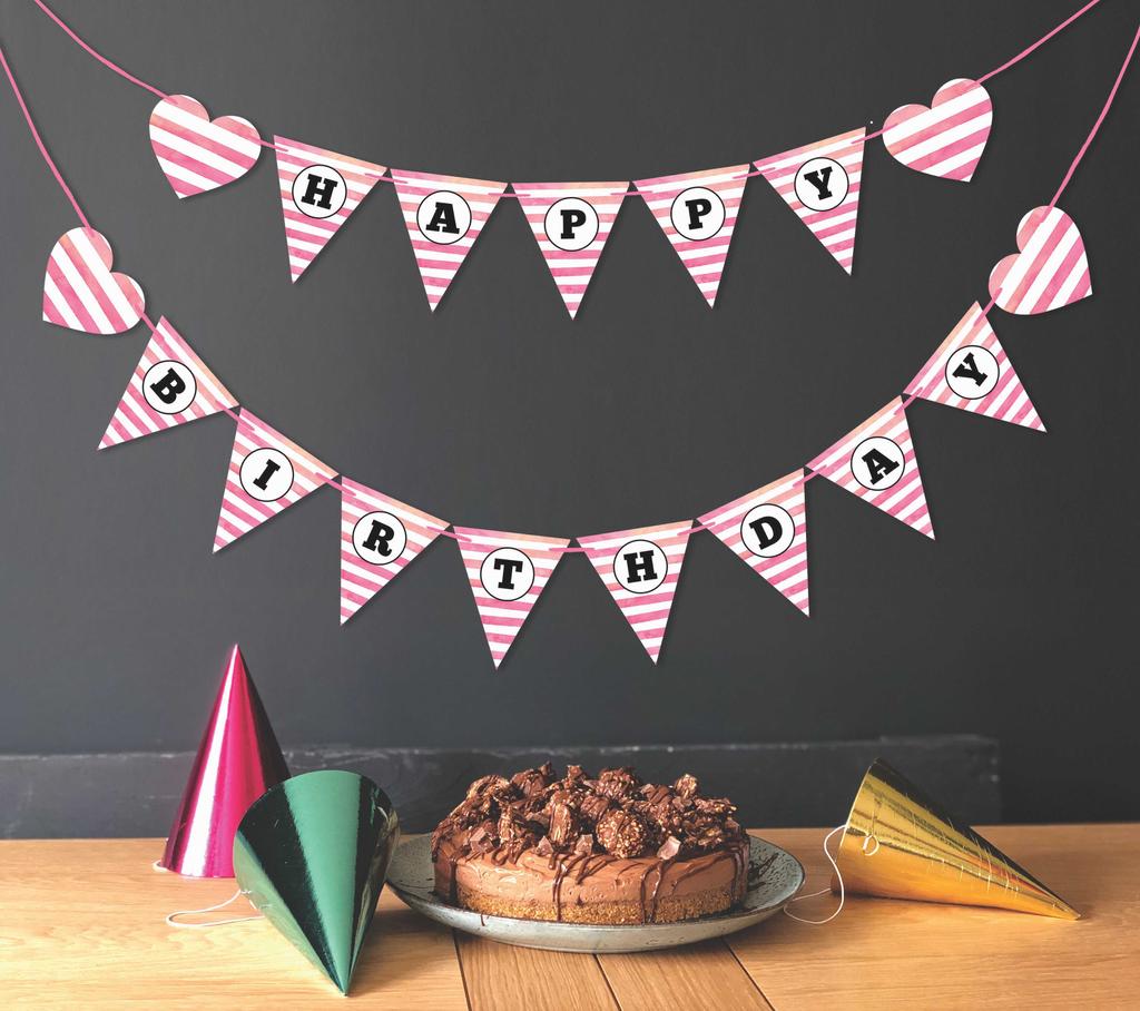 Inkdotpot Birthday Party Decorations Happy Birthday Party Garland Baby Girls Polka Dot Pennant Banner