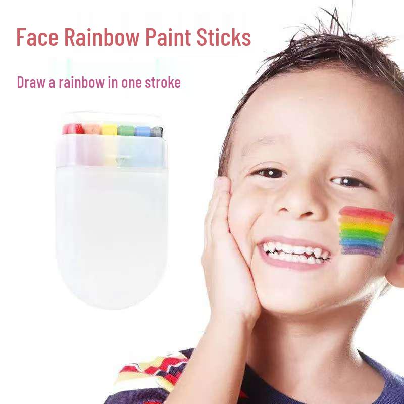 1. Juni Kindertag 6-Farben Regenbogen Gesichtsfarbe für Festivals und Partys