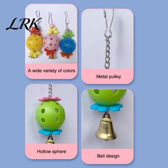 Parrot Toy Foraging Ball Toy, Plastic Hollow with Bell, Bird Enrichment Cage for Lovebird Budgie Cockatiel Conure Chew Resistant