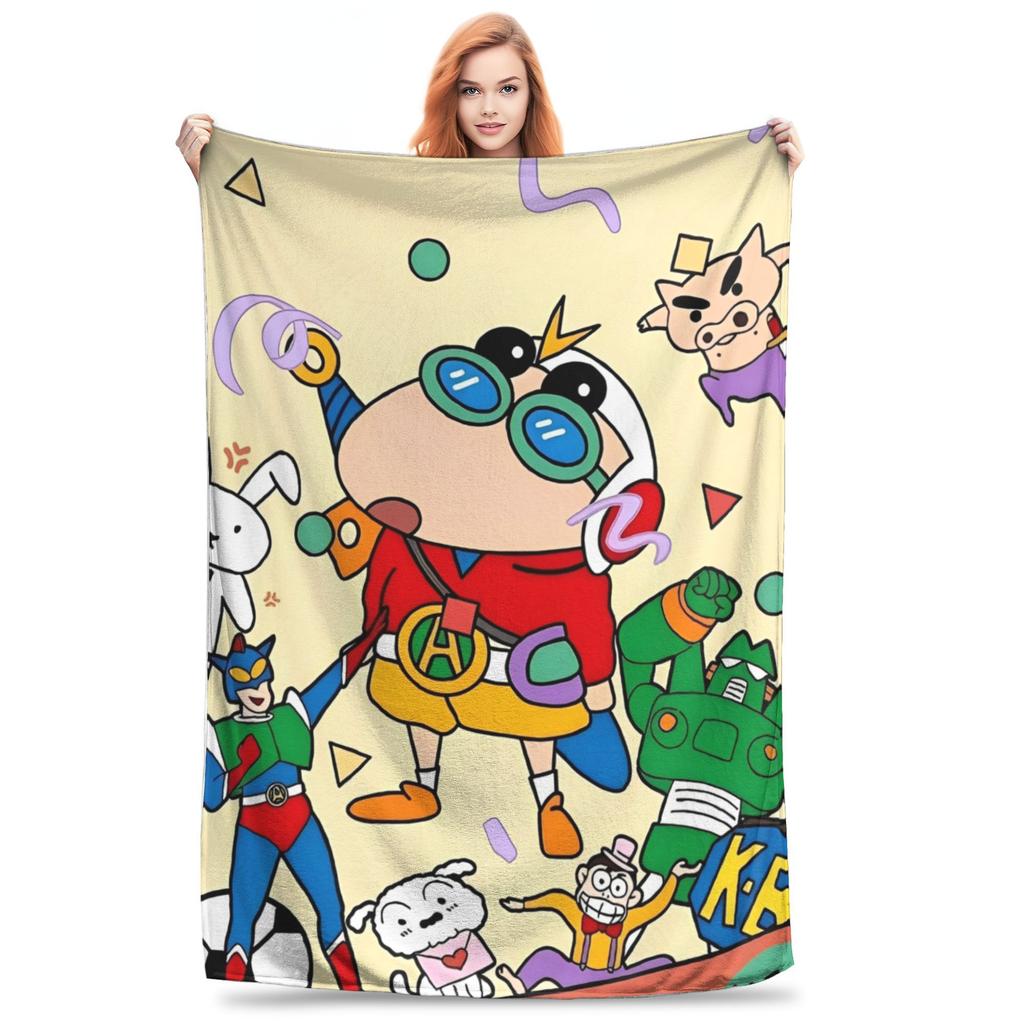 Crayon Shin-chans Cartoon Anime Print Blanket For Men Women Cozy Soft  Throw Blankets for Sofa 50x60 Inches Multi-size