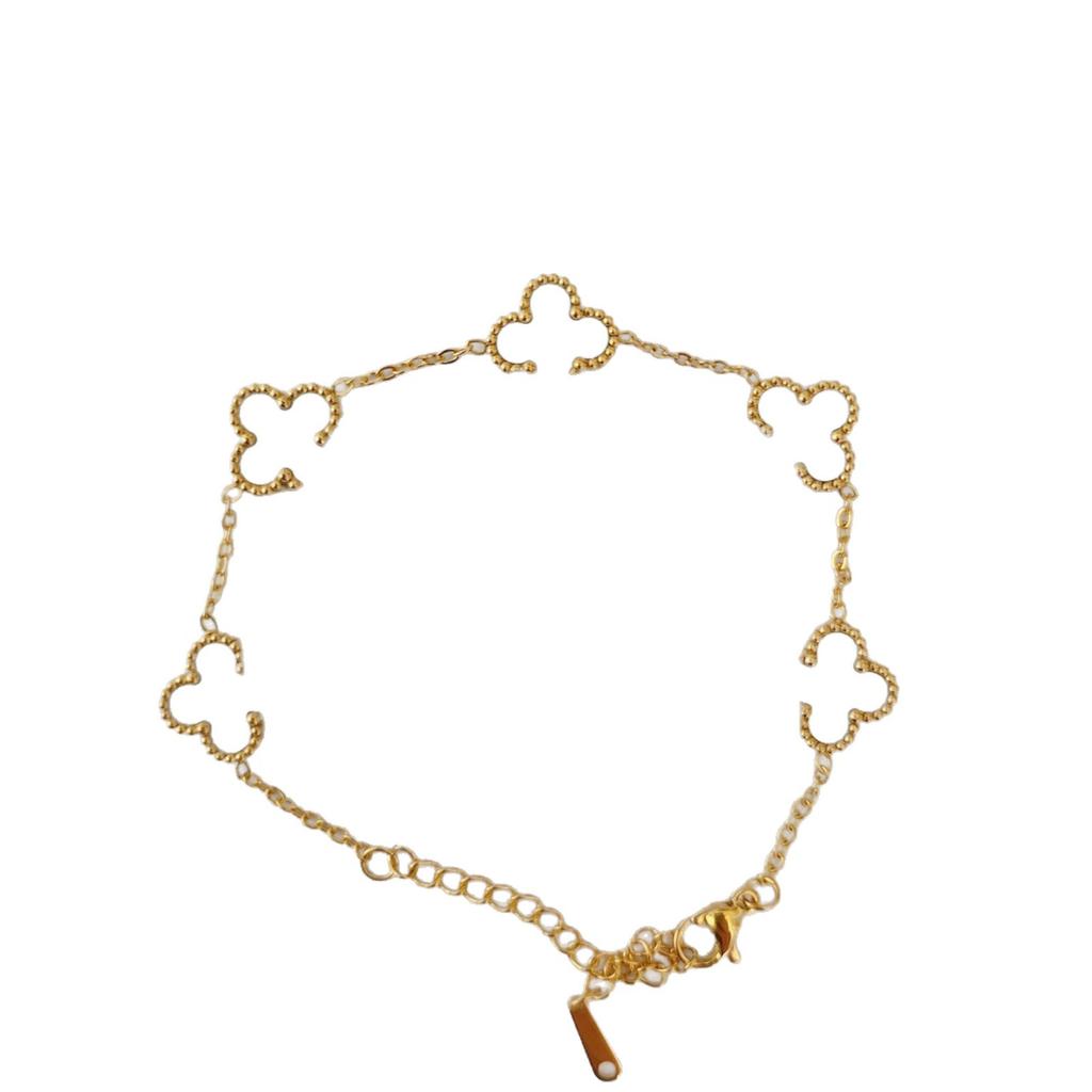 Double-sided Five-flower Four-leaf Clover Bracelet Titanium Steel Does Not Fade Light Luxury High-end Jewelry