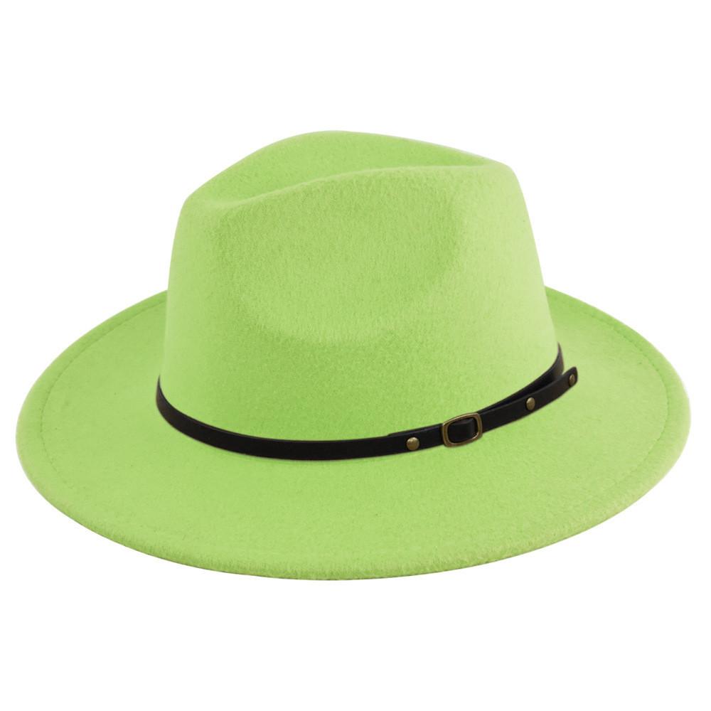 Retro Plush Jazz Multi Color Flat Big Brimmed Hat With Fashionable Personality