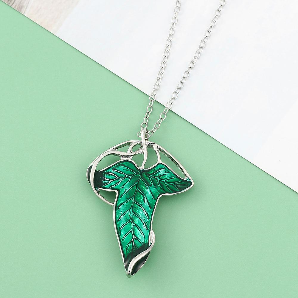 Ожерелье-подвеска Арвен Звезда Вечера Зеленый Лист для Женщин Эльфийская Принцесса Ювелирный Подарок Фильм Властелин Колец Дизайн Звезда Сумерек