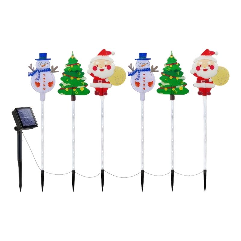 Pack of 6 Solar Christmas Decoration Ground Lights with Automatic Feature for Effortlessly Gardens and Patios