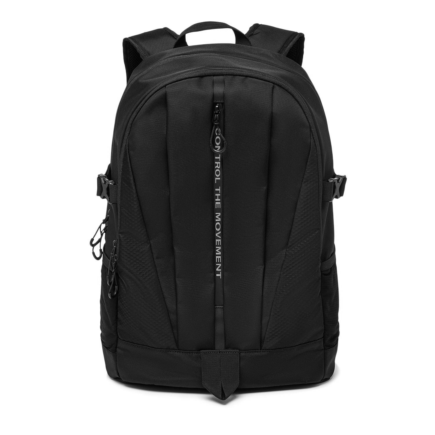 Li Ning Fitness Series Letter Logo Print Zipper Large Capacity Polyester Backpack Unisex Backpack Black ABST315-1 Black