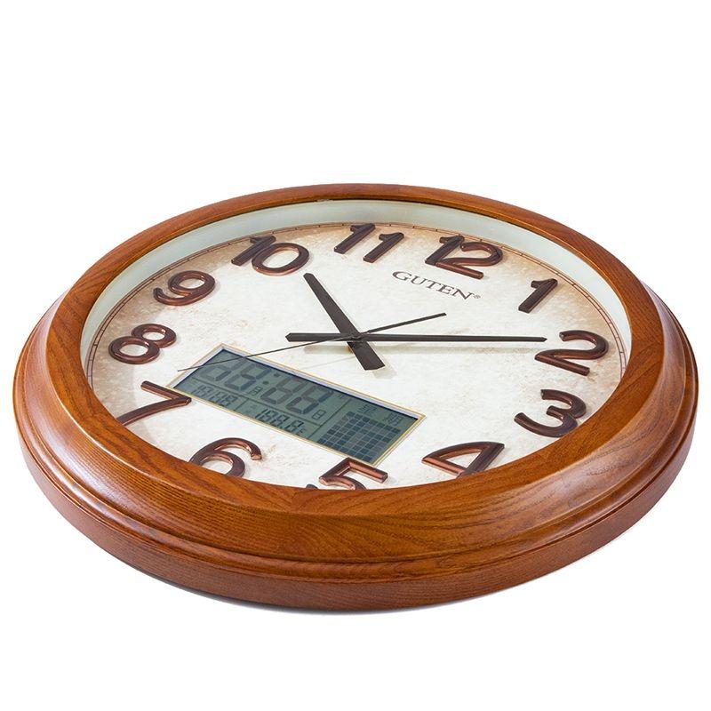 Vintage Wall Clock LCD Display Wall Watch Silent Elegant Large Decorative Clock Minimalist Luxury Aesthetic Living Room Watches