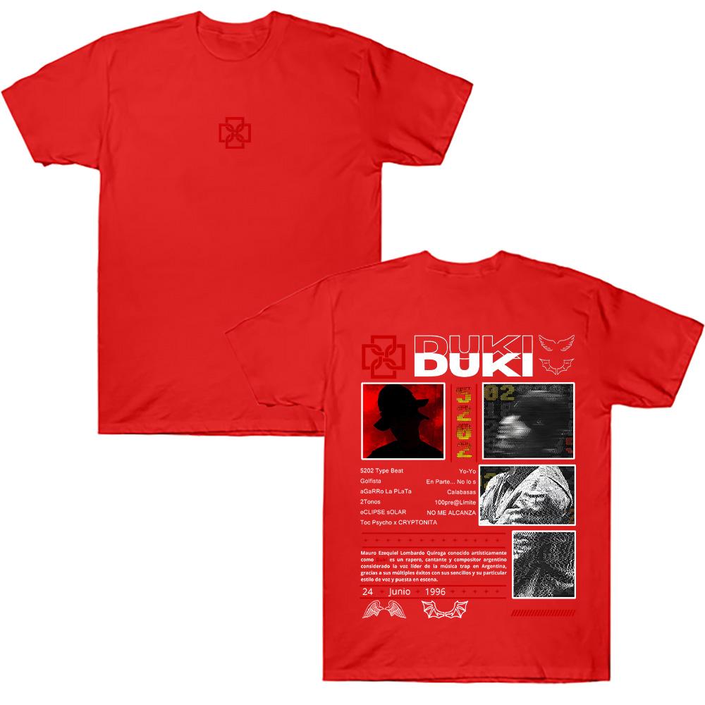 Rapper Duki 5202 Hip Hop T-shirts Vintage Casual Streetwear Duki Fan Merch Tee Unisex Cotton Breathable Clothing High Street Top