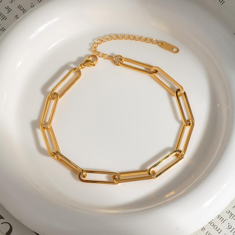 1pc Stainless Steel Paperclip Chain Link for Women Couples  With Unique Design Sense Classic Party Jewelry Gifts