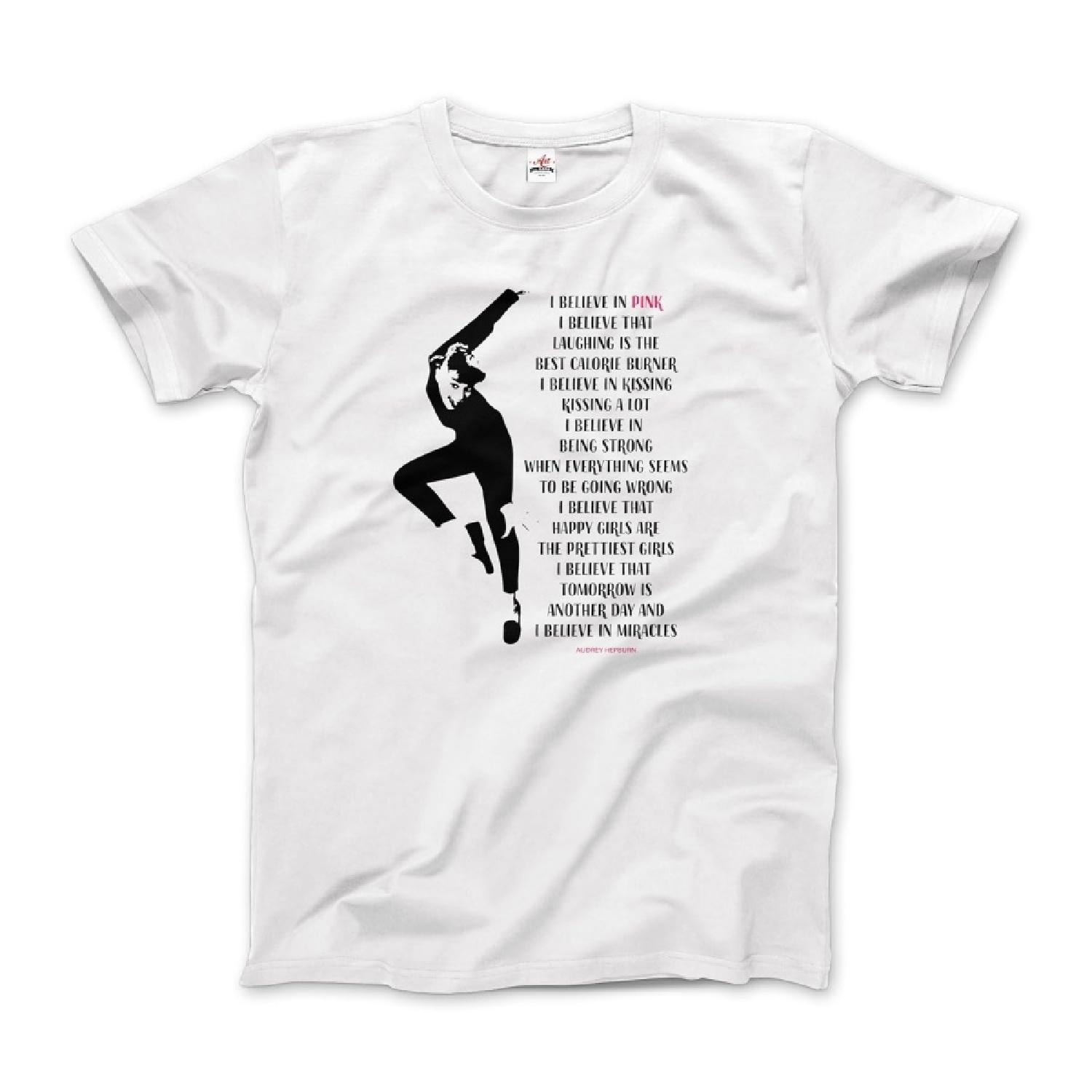 I Believe in Pink Quote T-Shirt (Adults, Kids, Short & Long Sleeve) XXXXXL белый