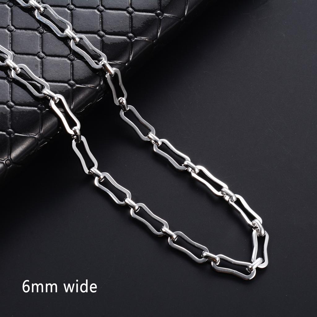Handmade Stainless Steel Link Geometric Chain Necklace for Women Men Chunky Gold Choker Punk Hiphop Boy Metal Jewelry Gift