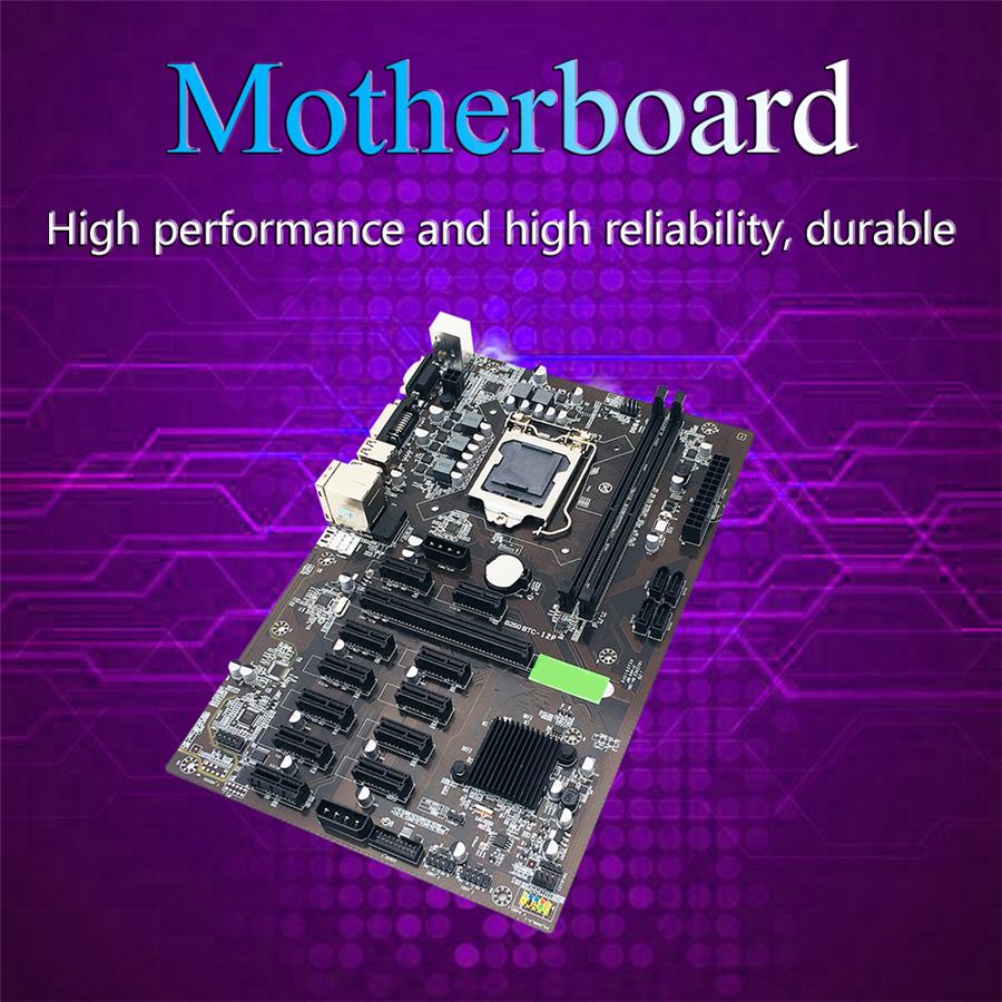 B250 BTC Mining Motherboard 12X PCIE Graphics Card Motherboard DDR4 DIMM SATA3.0 Supports VGA