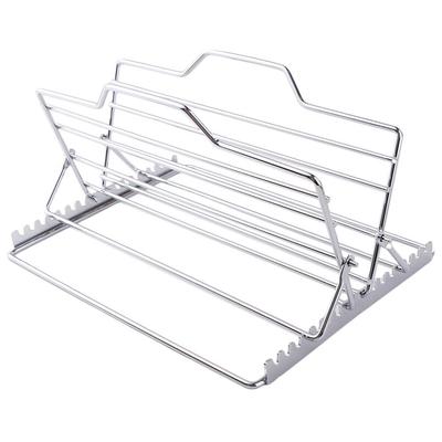 Stainless Steel Turkey Roasting Rack Foldable Adjustable Chicken Roaster Stand V-Shaped Large Grilled Chicken Rack Grills