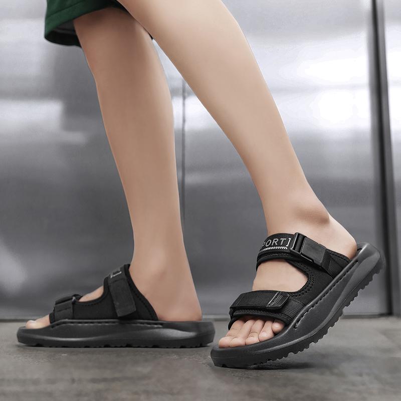 Non-Slip Outdoor Male Cool Shoes All-match Man Slippers Lightweight Walking Half Footwear Comfortable Men's Casual Half Drag