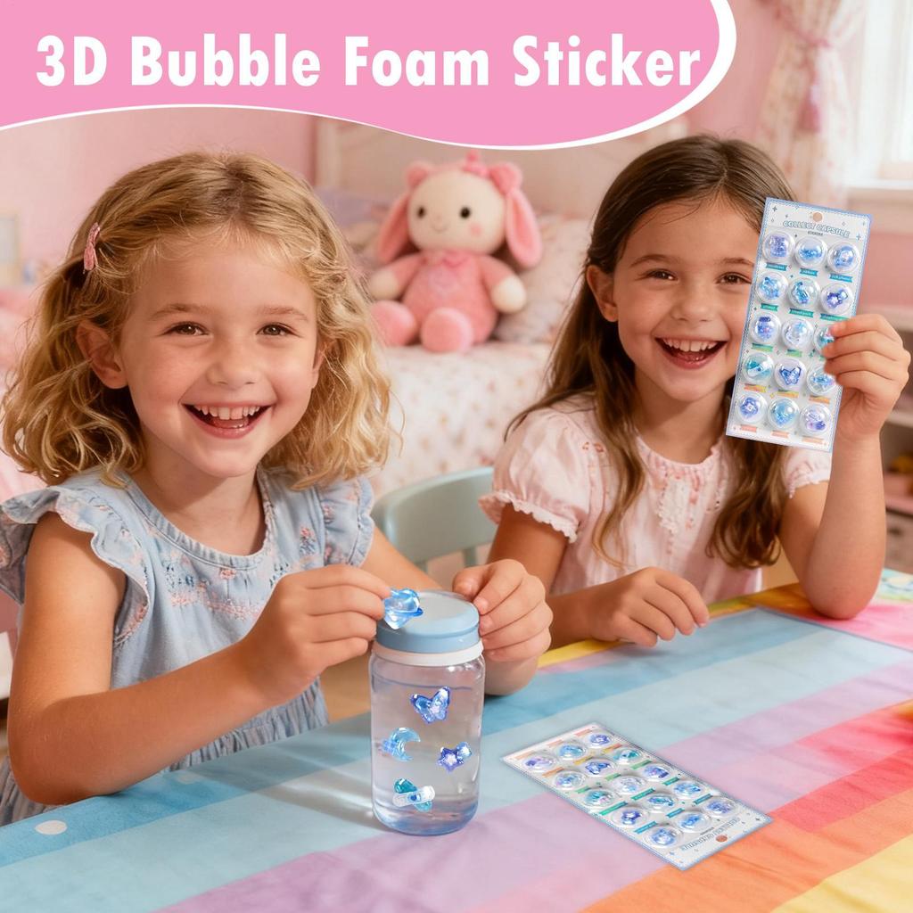 3D Bubble Stickers Embossed Stickers Decorations Journal Decals for Phone Case Notebook Planner Scrapbooking Laptop Craft Kids