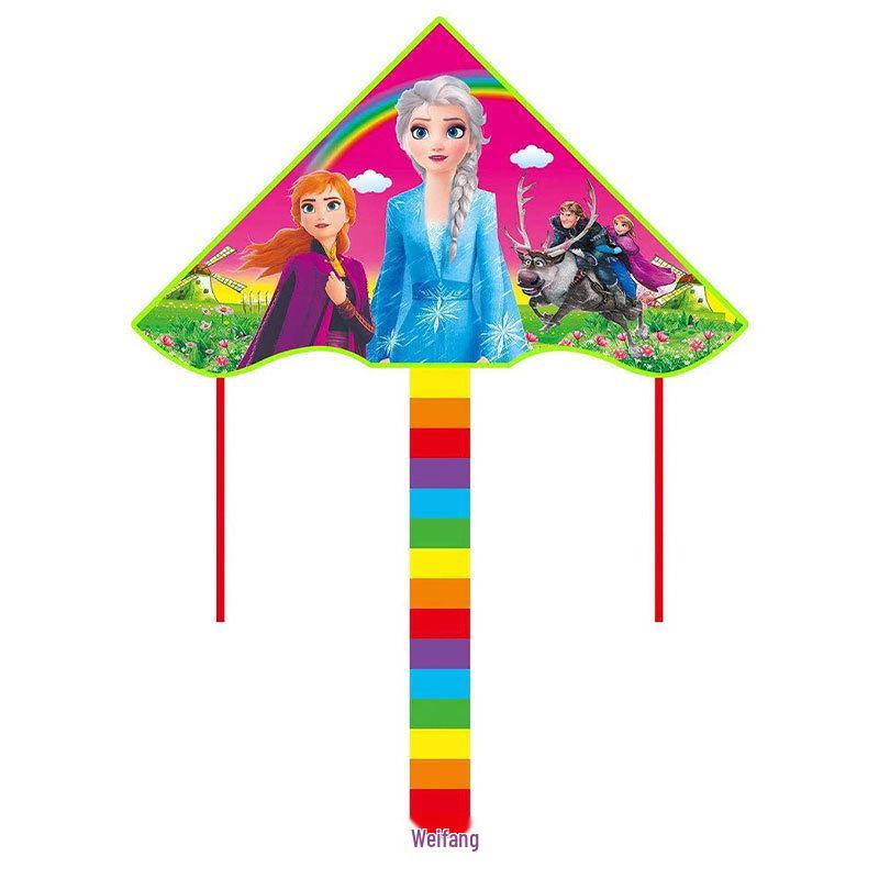 1m Cartoon Curved Edge Triangle Kite for Kids - Outdoor Flying Model
