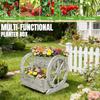 NestNature Wooden Wagon Planter Box Raised Garden Bed Decorative Garden Planters with Wheels for Indoor Outdoor Decor Plants in