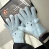 Cute Runny Dog Five-finger Gloves Thickened Driving Mittens Fashion Girls Knitted Mitten  School