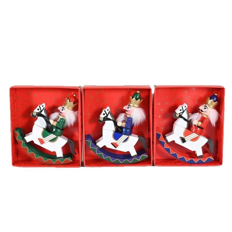 1 Pcs Wood Nutcracker Santa Figure Decoration 25Cm Christmas Santa Claus Nutcracker Holiday Ornaments