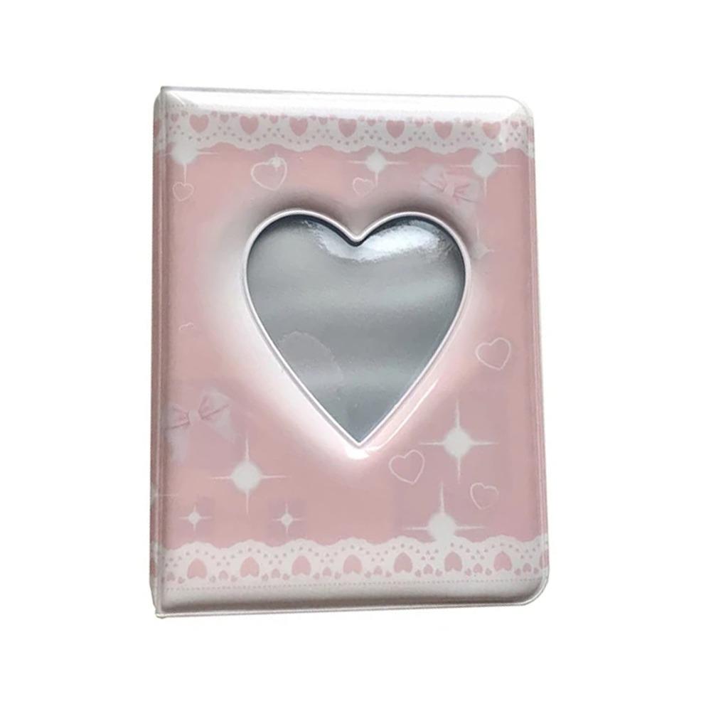 40 Cards INS Photo Album 20 Inner Pages Love Hollow 3 Inch Postcard Binder Hanging Hole Waterproof Card Collection Book